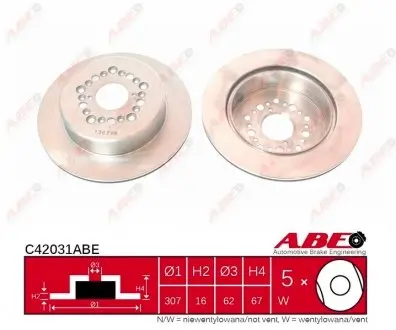 C42031ABE Гальмівний диск ABE підбір по vin на Brocar