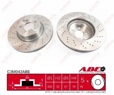 C3M042ABE Гальмівний диск ABE підбір по vin на Brocar