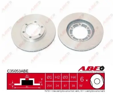 C35053ABE Гальмівний диск ABE підбір по vin на Brocar