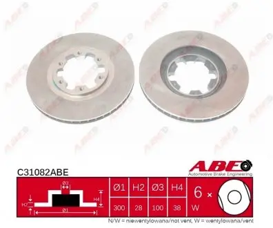 C31082ABE Гальмівний диск ABE підбір по vin на Brocar