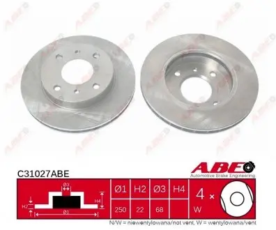 C31027ABE Гальмівний диск ABE підбір по vin на Brocar