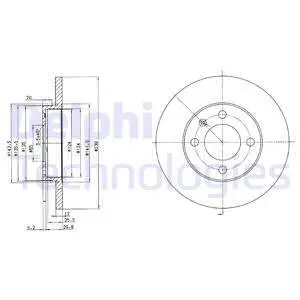 BG2116C Tarcza hamulcowa DELPHI підбір по vin на Brocar