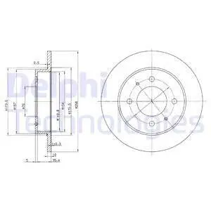 BG3070 MITSUBISHI Диск гальмівний передн. L300/400,Space Gear DELPHI підбір по vin на Brocar