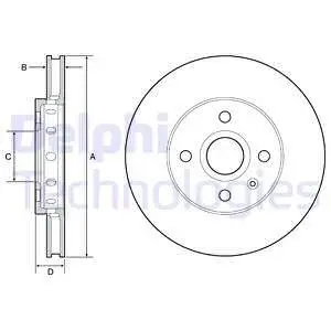 BG4647C Диск гальмівний DELPHI підбір по vin на Brocar