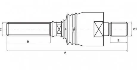 STR11A109 Шарнір рульової тяги (235мм 80мм M28ммx1,5мм 35мм M24x1,5мм) CATERPILLAR JOHN DEERE 6800, 6810, 6900, 6910, 6920 S-TR підбір по vin на Brocar