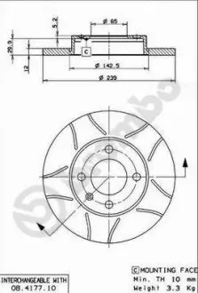 08417775 Гальмівний диск BREMBO підбір по vin на Brocar
