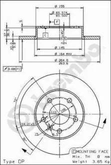 08762775 Гальмівні диски BREMBO підбір по vin на Brocar