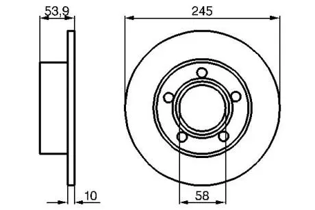 0986478461 Диск тормозной задн. AUDI A6 quttro 97-04 (245*10) BOSCH підбір по vin на Brocar