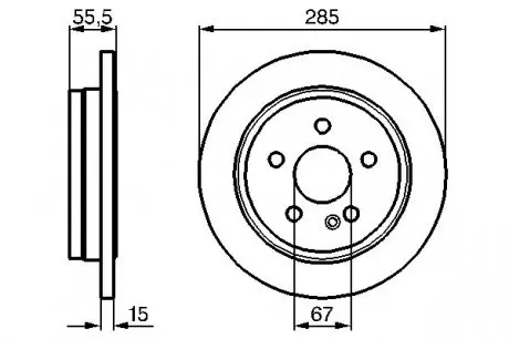 0986478469 Диск гальмівний W163 ML-klasa 98-00 задн. BOSCH підбір по vin на Brocar