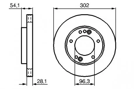 0986479230 Диск тормозной (передний) Kia Sorento 02- (302x28) (вент) BOSCH подбор по vin на Brocar