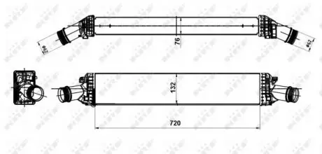 30189 Радіатор інтеркулера Audi A4/A5/A6 2.0TFSI/2.7/3.0TDI 07-18/Porsche Macan 2.0i/3.0D 14- NRF підбір по vin на Brocar