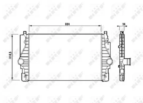 30873 Радіатор інтеркулера VW Passat/T4 2.5D/2.8 95-05 NRF підбір по vin на Brocar