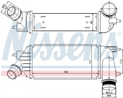 96467 Радиатор интеркулера Citroen Jumpy/Peugeot Expert 2.0HDi 06- NISSENS подбор по vin на Brocar