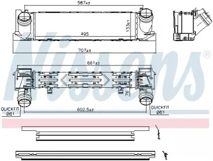 96552 Радіатор наддуву NISSENS підбір по vin на Brocar