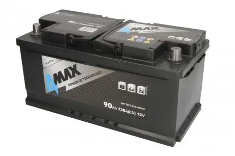 BAT90720R4MAX Аккумулятор 4MAX 12В 90Агод./720А (R+) BLIC подбор по vin на Brocar