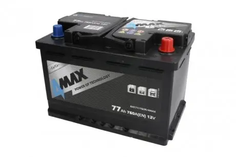 BAT77760R4MAX Аккумулятор 4MAX 12В 77Агод./760А (R+) BLIC подбор по vin на Brocar