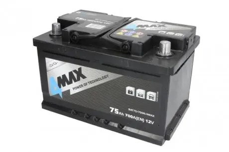 BAT75700R4MAX Аккумулятор 4MAX 12В 75Агод./700А (R+) BLIC подбор по vin на Brocar