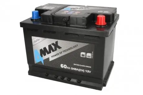 BAT60540R4MAX Аккумулятор 4MAX 12В 60Агод./540А (R+) BLIC подбор по vin на Brocar