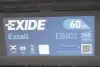 EB602 Аккумуляторная батарея 60Ah/540A (242x175x175/+R/B13) Excell EXIDE підбір по vin на Brocar