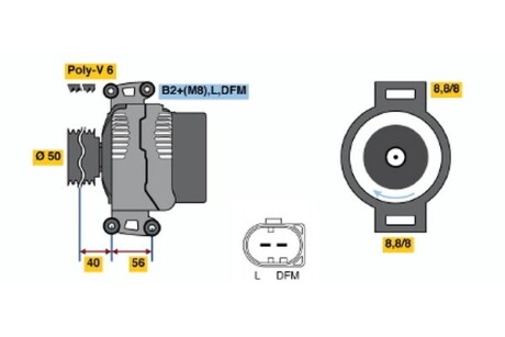 0124625002 Alternator BOSCH підбір по vin на Brocar