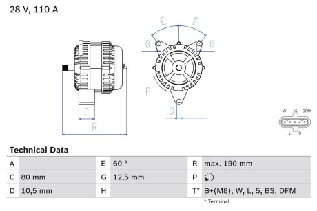 0986046590 Генератор BOSCH підбір по vin на Brocar