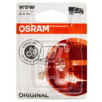 284502B Автолампа Osram 2845-02B Original W5W W2,1x9,5d 5 W прозрачная OSRAM підбір по vin на Brocar