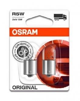 562702B Автолампа Osram 5627-02B Original R5W BA15s 5 W прозрачная OSRAM подбор по vin на Brocar