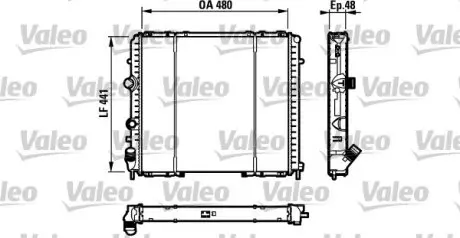 732072 Радиатор охлаждения Renault Kangoo 1.9D (47/48kW) 97- (+AC) VALEO подбор по vin на Brocar