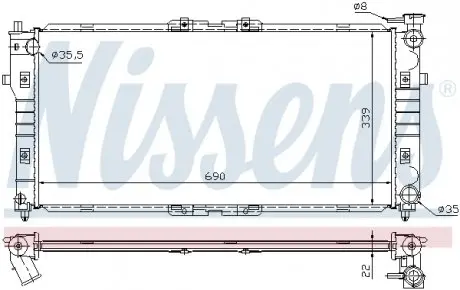 62392A Радіатор охолоджування NISSENS підбір по vin на Brocar