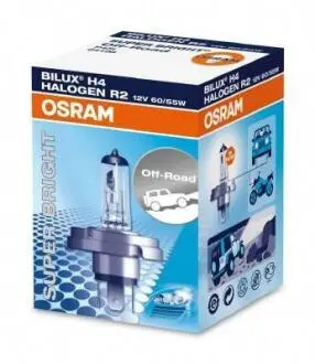 64198SB Лампа галогенна Osram Off-Road Super Bright R2(Bilux) 12V 60/55W OSRAM підбір по vin на Brocar