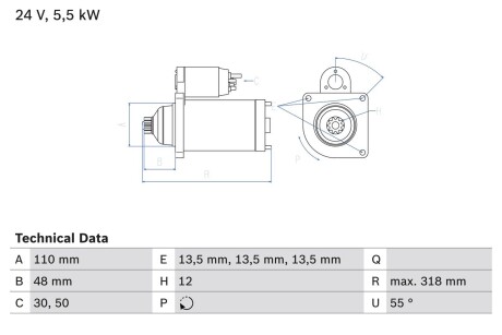 0986021490 Стартер 0 986 021 490 BOSCH BOSCH підбір по vin на Brocar