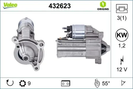 432623 Стартер VALEO підбір по vin на Brocar