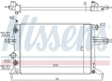 632481 Радіатор NISSENS підбір по vin на Brocar