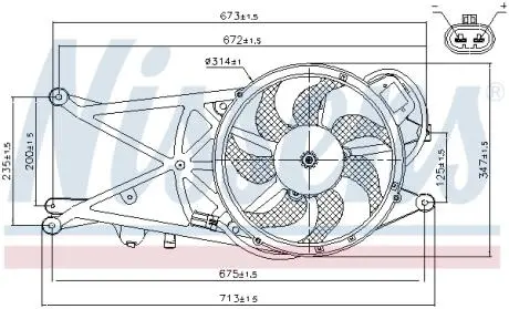 85205 Вентилятор, конденсатор кондиціонера NISSENS підбір по vin на Brocar
