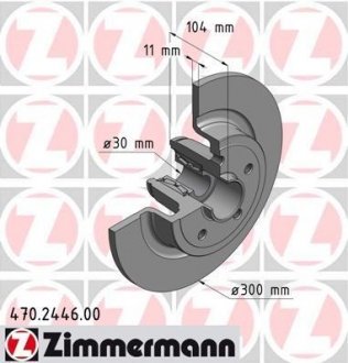 470244600 Тормозной диск ZIMMERMANN подбор по vin на Brocar