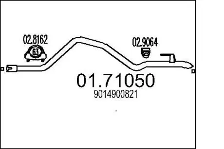 0171050 Труба вихлопного газу 01.71050 MTS MTS підбір по vin на Brocar
