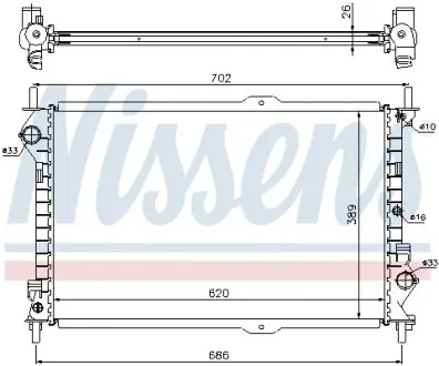 62156A Радіатор охолодження NISSENS підбір по vin на Brocar