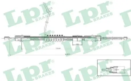 C0287B Трос, стояночная тормозная система LPR підбір по vin на Brocar