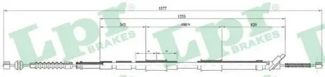 C0875B Трос, стояночная тормозная система LPR підбір по vin на Brocar