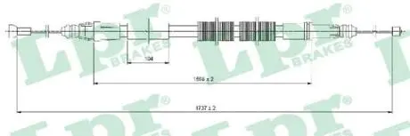 C1028B Трос ручного гальма LPR підбір по vin на Brocar