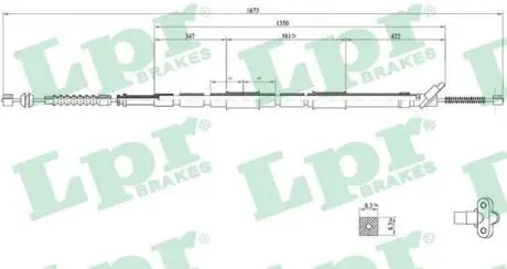 C0861B Трос ручного гальма LPR підбір по vin на Brocar