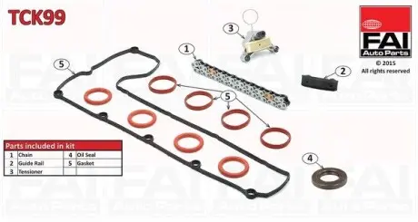 TCK99 К-кт ланцюга ГРМ (з ущільненнями) Fiat/Ford/PSA 2.0Jtd/2.0Tdci/2.0Hdi FAI AUTOPARTS підбір по vin на Brocar