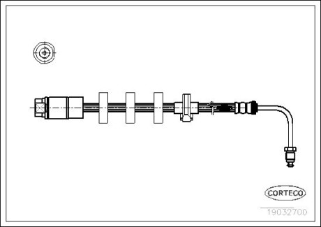 19032700 Тормозной шланг CORTECO підбір по vin на Brocar
