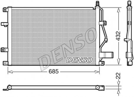 DCN33013 Радіатор кондиціонера DENSO підбір по vin на Brocar