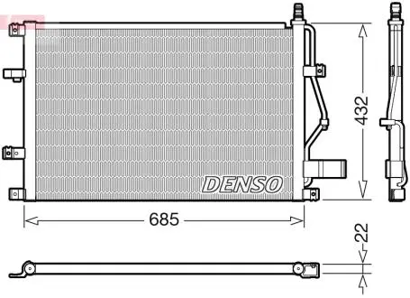 DCN33013 Радиатор кондиционера DENSO підбір по vin на Brocar