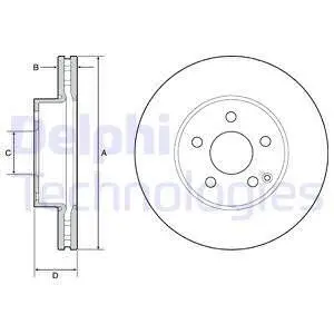 BG4945C Тормозные диски DELPHI подбор по vin на Brocar