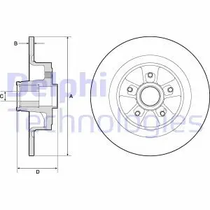 BG9136RS Диск гальмівний з підшипником DELPHI підбір по vin на Brocar