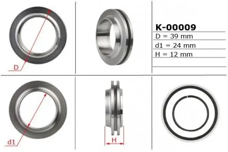 K00009 Поршень штока рулевой рейки с ГУР 24,00/39,00/12,00 EMMETEC подбор по vin на Brocar