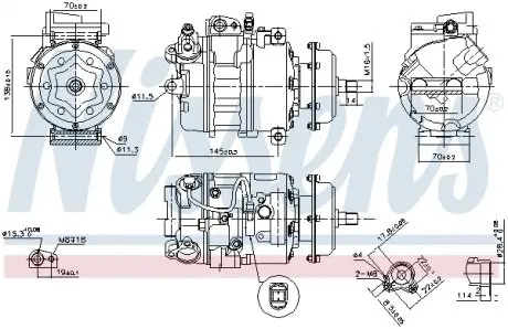 890635 Компресор кондиціонера NISSENS підбір по vin на Brocar
