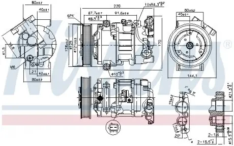 890044 Компресор кондиціонера NISSENS підбір по vin на Brocar